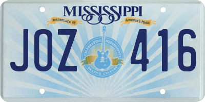 MS license plate JOZ416