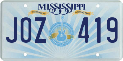MS license plate JOZ419