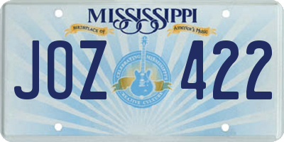 MS license plate JOZ422