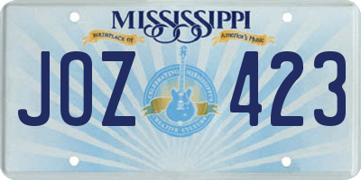 MS license plate JOZ423