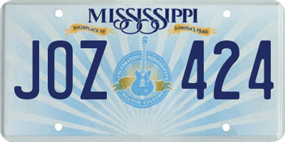MS license plate JOZ424