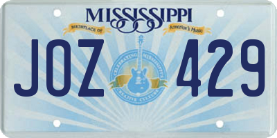 MS license plate JOZ429