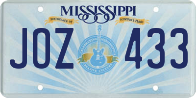 MS license plate JOZ433