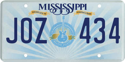 MS license plate JOZ434