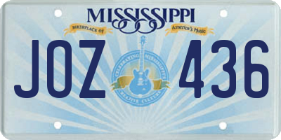 MS license plate JOZ436