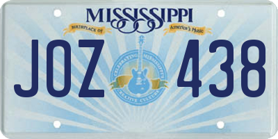MS license plate JOZ438