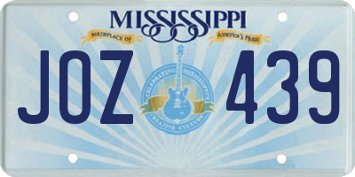 MS license plate JOZ439