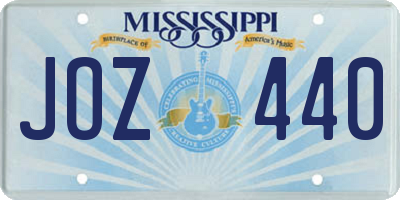 MS license plate JOZ440