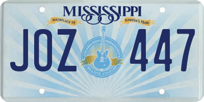 MS license plate JOZ447
