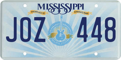 MS license plate JOZ448