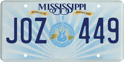 MS license plate JOZ449