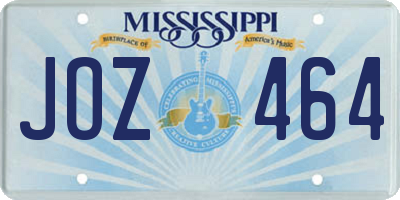 MS license plate JOZ464