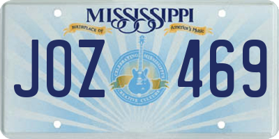 MS license plate JOZ469