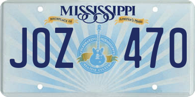 MS license plate JOZ470