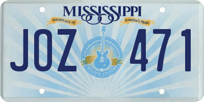 MS license plate JOZ471