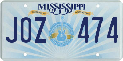 MS license plate JOZ474