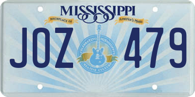 MS license plate JOZ479