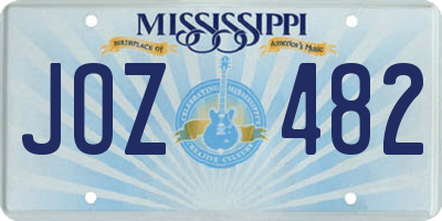 MS license plate JOZ482