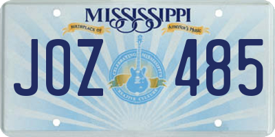 MS license plate JOZ485