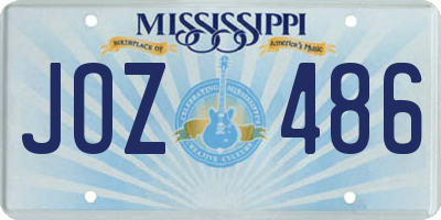 MS license plate JOZ486
