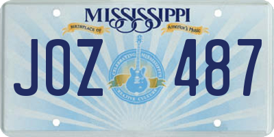MS license plate JOZ487