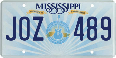 MS license plate JOZ489