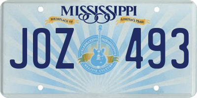 MS license plate JOZ493