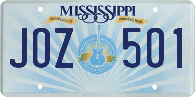 MS license plate JOZ501