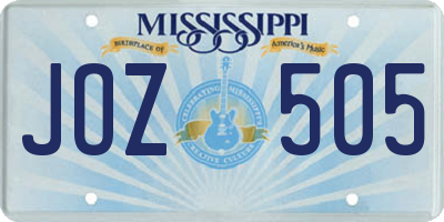 MS license plate JOZ505