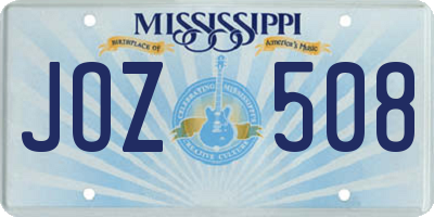 MS license plate JOZ508