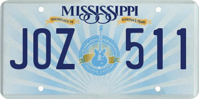 MS license plate JOZ511