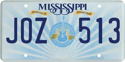 MS license plate JOZ513