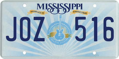 MS license plate JOZ516