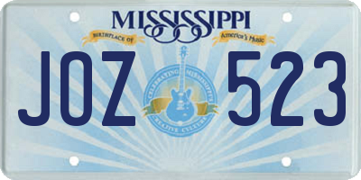 MS license plate JOZ523