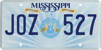 MS license plate JOZ527