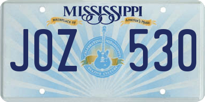MS license plate JOZ530