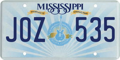 MS license plate JOZ535