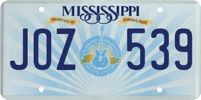 MS license plate JOZ539