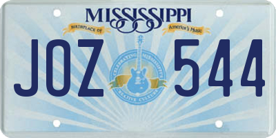 MS license plate JOZ544