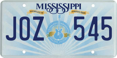 MS license plate JOZ545