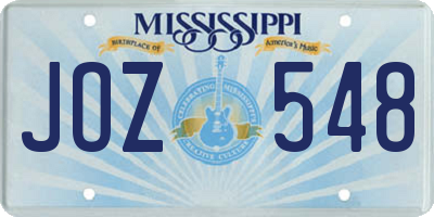 MS license plate JOZ548