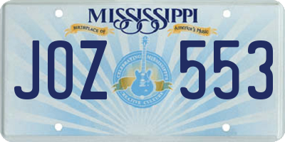 MS license plate JOZ553