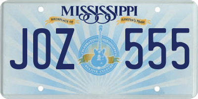 MS license plate JOZ555