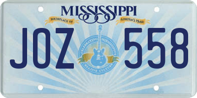 MS license plate JOZ558