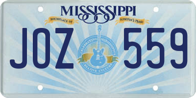 MS license plate JOZ559