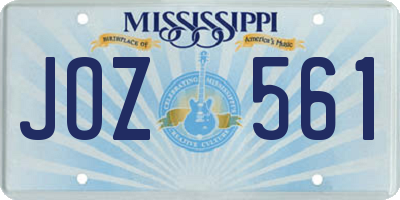 MS license plate JOZ561