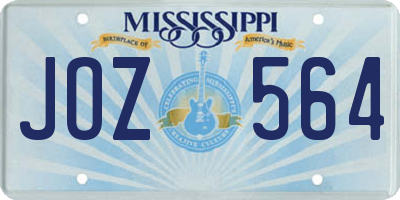 MS license plate JOZ564
