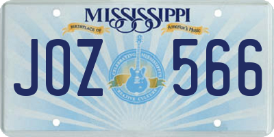 MS license plate JOZ566