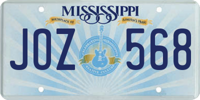 MS license plate JOZ568