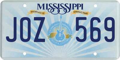 MS license plate JOZ569